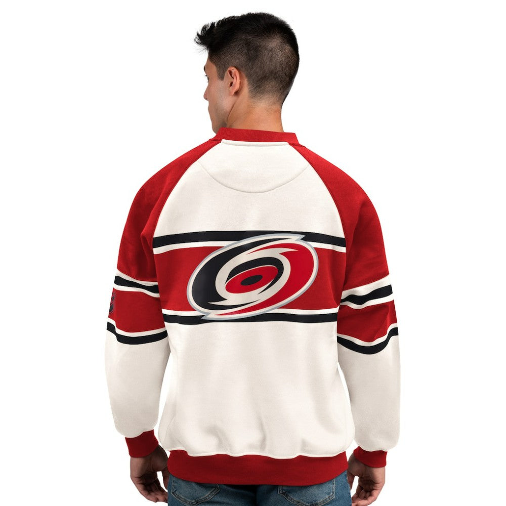 Carolina Hurricanes Starter Male Adult Defense Fleece Crewneck Sweatshirt - White - NHL