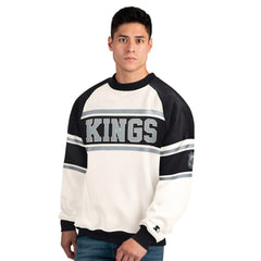 Los Angeles Kings Starter Male Adult Defense Fleece Crewneck Sweatshirt - White - NHL