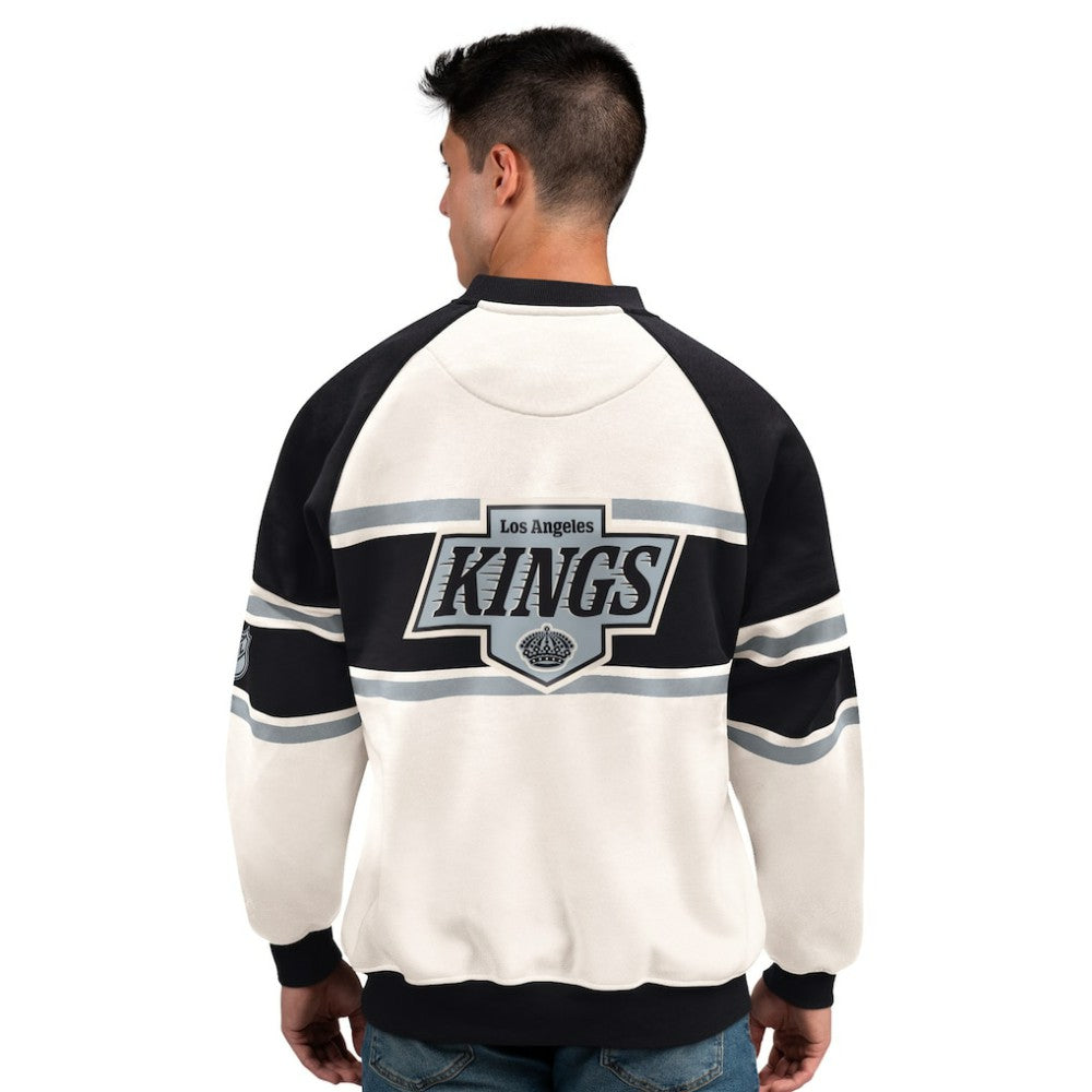 Los Angeles Kings Starter Male Adult Defense Fleece Crewneck Sweatshirt - White - NHL