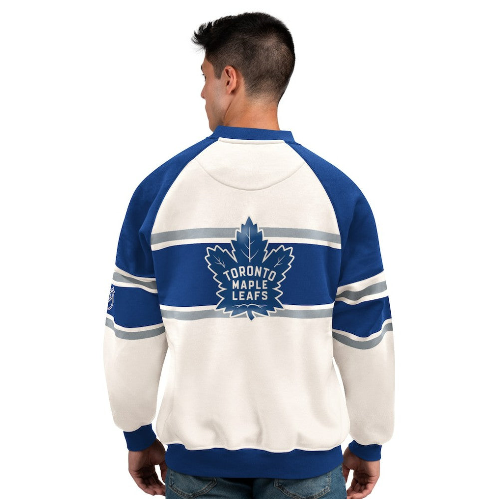 Toronto Maple Leafs Starter Male Adult Defense Fleece Crewneck Sweatshirt - White - NHL