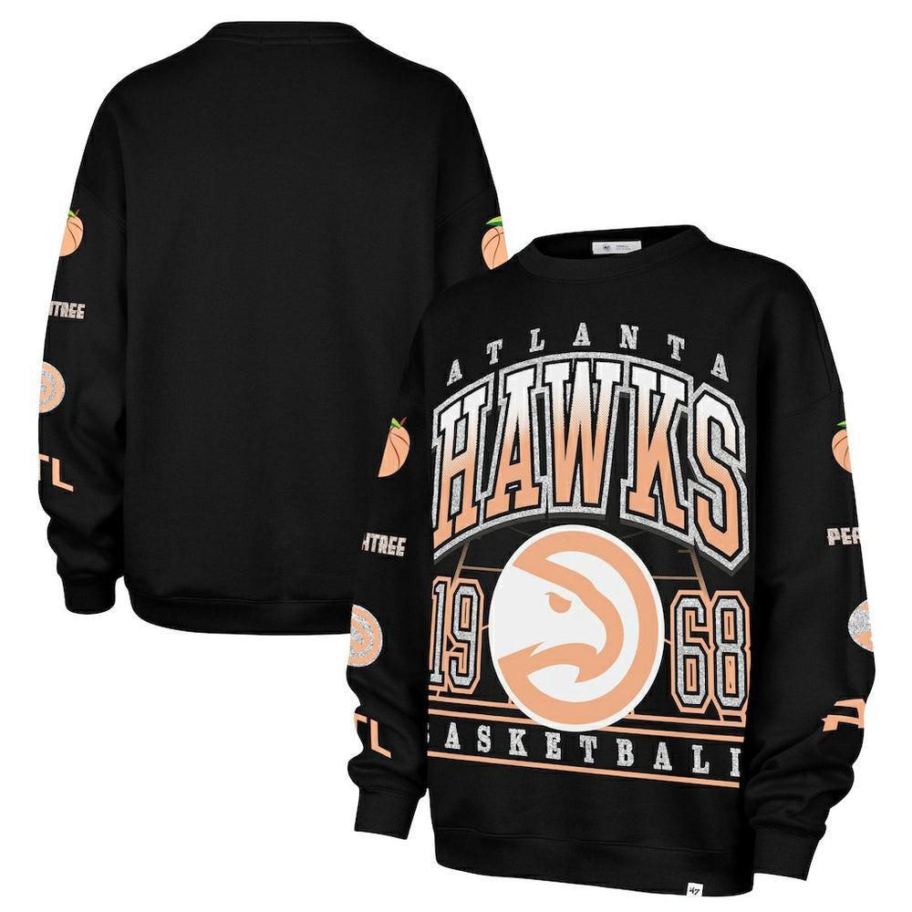 Atlanta Hawks '47 Women's 2025/26 City Edition Go Big Oversized Sweatshirt Black - NBA