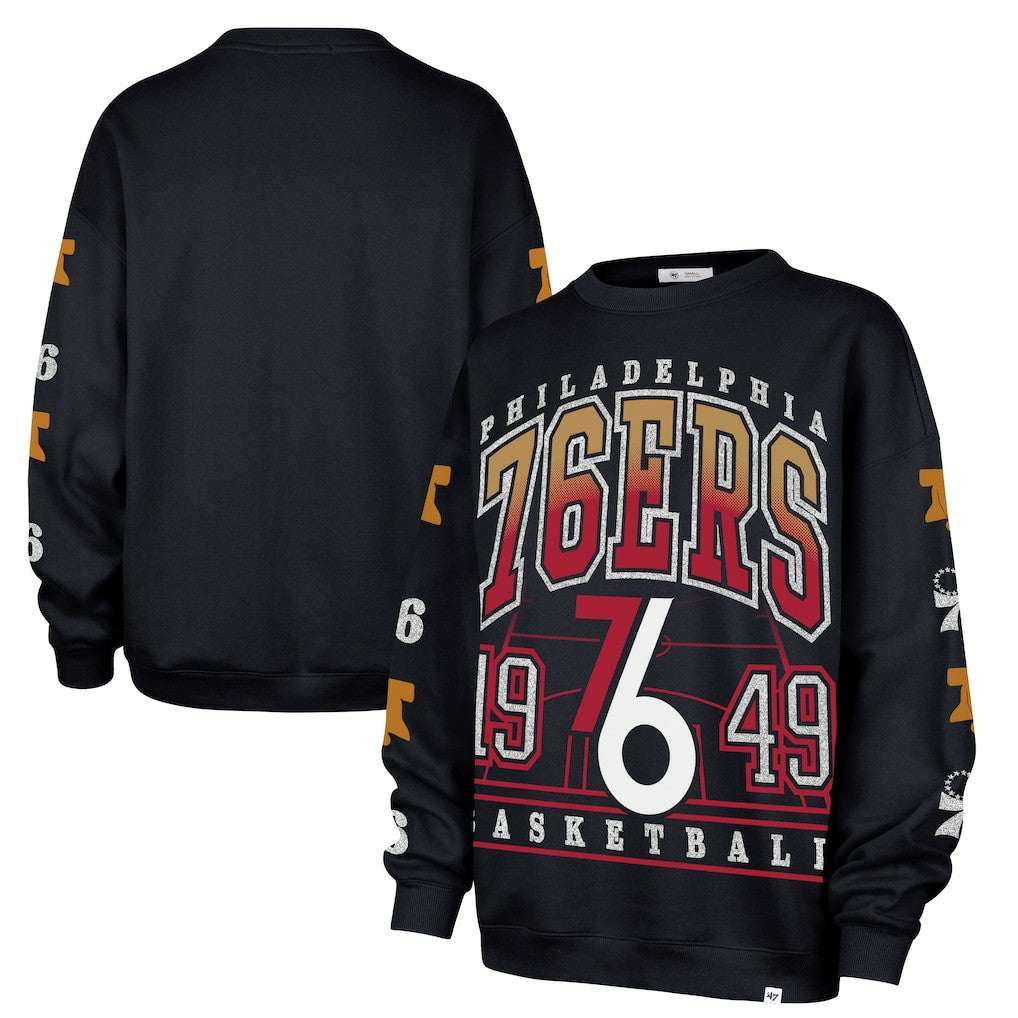 Philadelphia 76ers '47 Women's 2025/26 City Edition Go Big Oversized Sweatshirt Navy - NBA