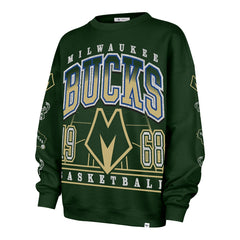 Milwaukee Bucks '47 Women's 2025/26 City Edition Go Big Oversized Sweatshirt Hunter Green - NBA