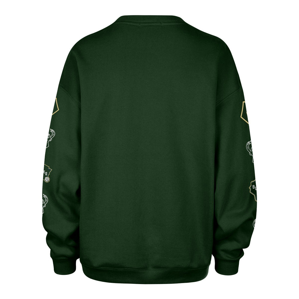 Milwaukee Bucks '47 Women's 2025/26 City Edition Go Big Oversized Sweatshirt Hunter Green - NBA