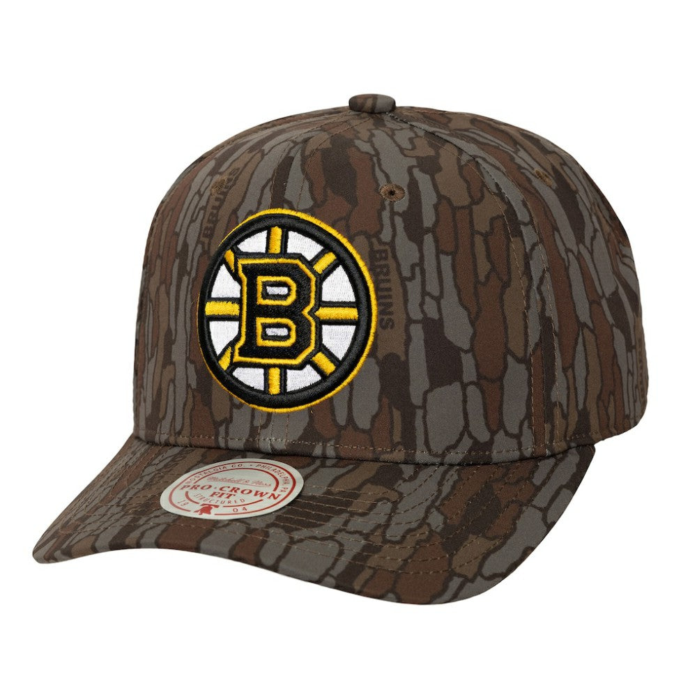 Boston Bruins Mitchell & Ness Hidden Camo Pro Crown Adjustable Hat - Camo - NHL
