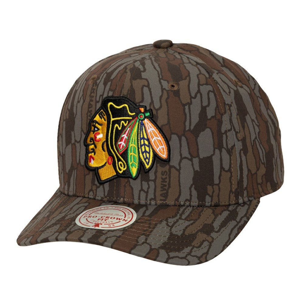 Chicago Blackhawks Mitchell & Ness Hidden Camo Pro Crown Adjustable Hat - Camo - NHL