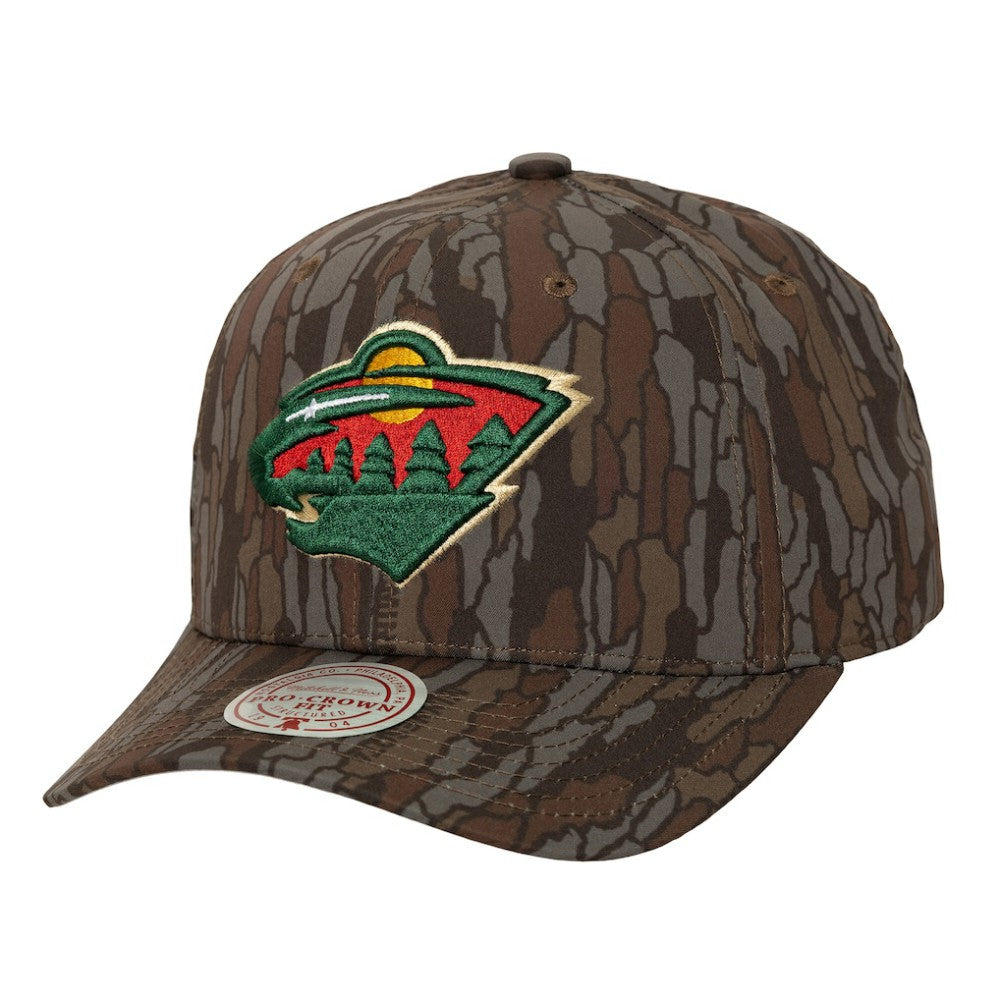 Minnesota Wild Mitchell & Ness Hidden Camo Pro Crown Adjustable Hat - Camo - NHL