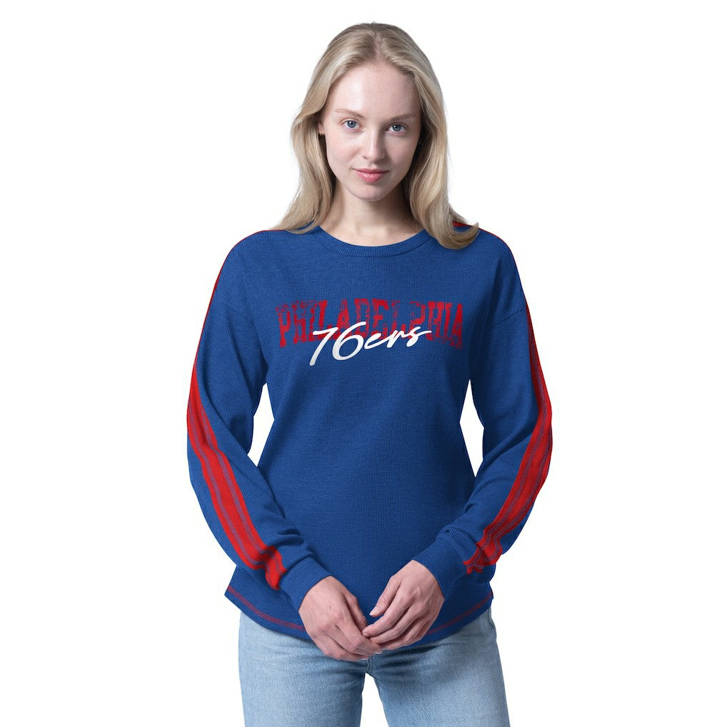 Philadelphia 76ers G-III 4Her by Carl Banks Women's Advantage Tri-Blend Long Sleeve T-Shirt Royal - NBA