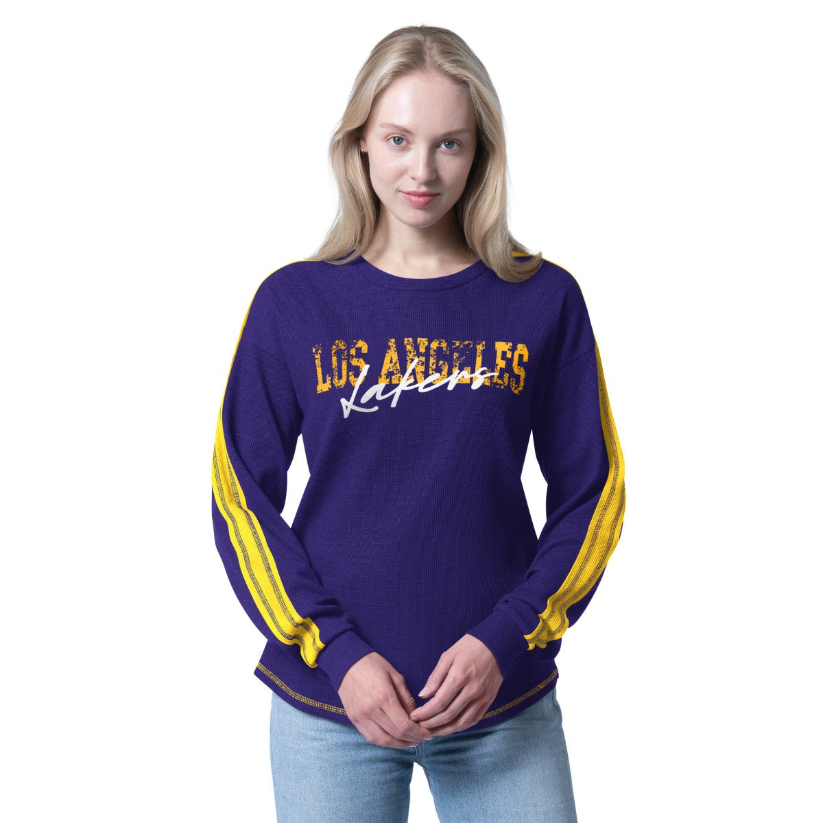 Los Angeles Lakers G-III 4Her by Carl Banks Women's Advantage Tri-Blend Long Sleeve T-Shirt Purple - NBA