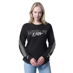 Brooklyn Nets G-III 4Her by Carl Banks Women's Advantage Tri-Blend Long Sleeve T-Shirt Black - NBA