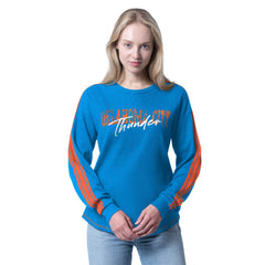 Oklahoma City Thunder G-III 4Her by Carl Banks Women's Advantage Tri-Blend Long Sleeve T-Shirt Heather Blue - NBA