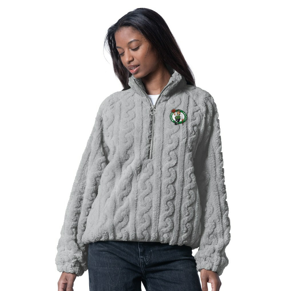 Boston Celtics G-III 4Her by Carl Banks Women's Champ Half-Zip Pullover Gray - NBA