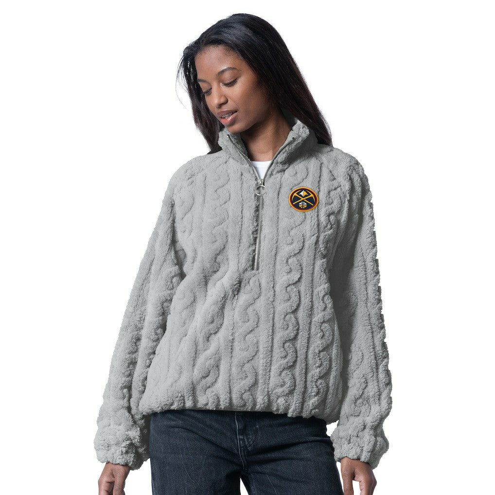 Denver Nuggets G-III 4Her by Carl Banks Women's Champ Half-Zip Pullover Gray - NBA