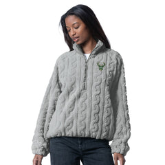 Milwaukee Bucks G-III 4Her by Carl Banks Women's Champ Half-Zip Pullover Gray - NBA