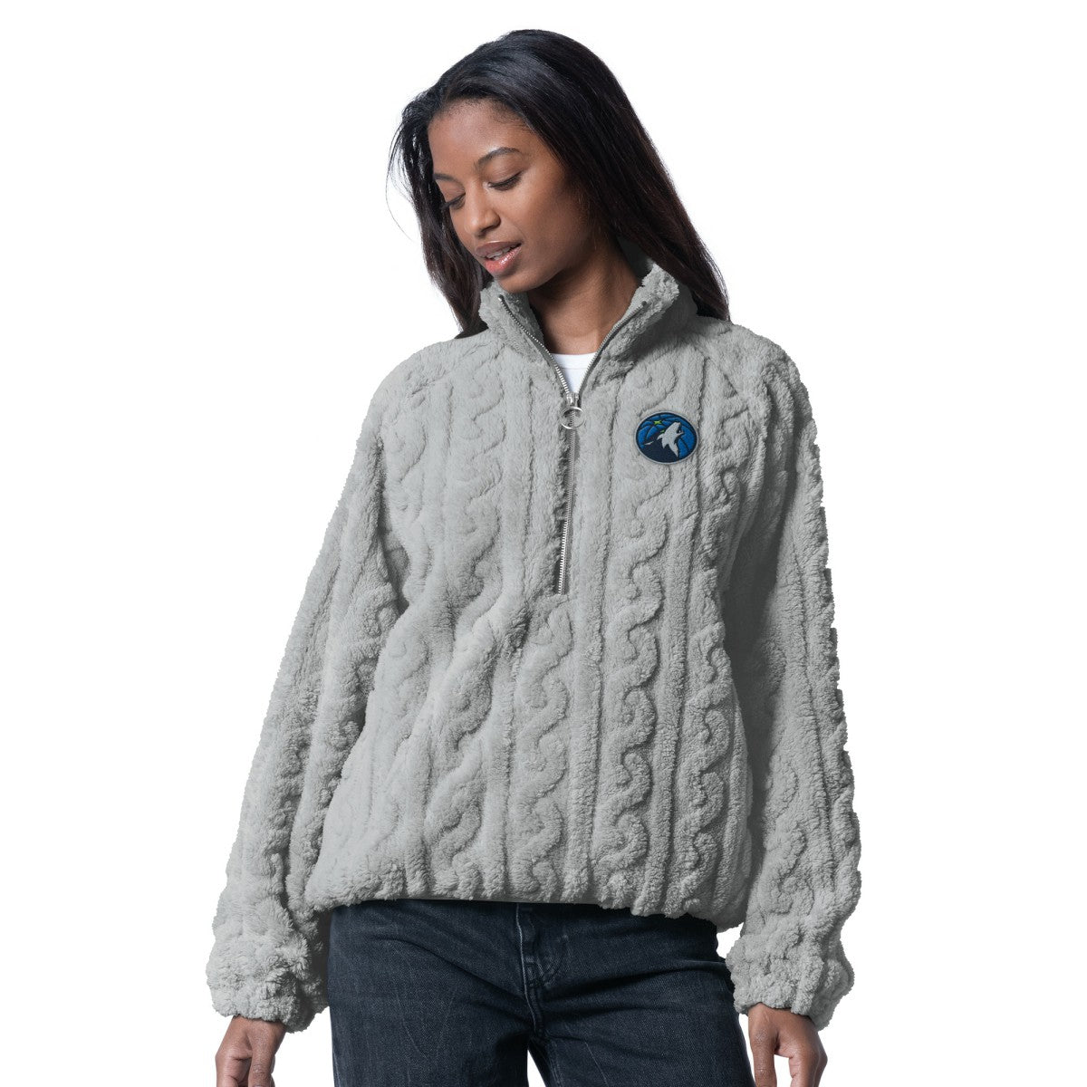Minnesota Timberwolves G-III 4Her by Carl Banks Women's Champ Half-Zip Pullover Gray - NBA