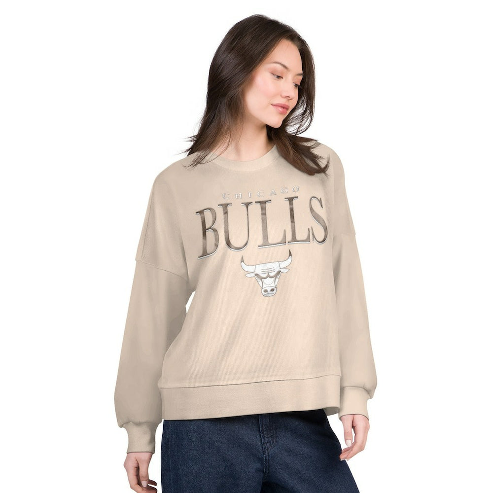 Chicago Bulls G-III 4Her by Carl Banks Women's Oversized Vet II Sweatshirt Natural - NBA