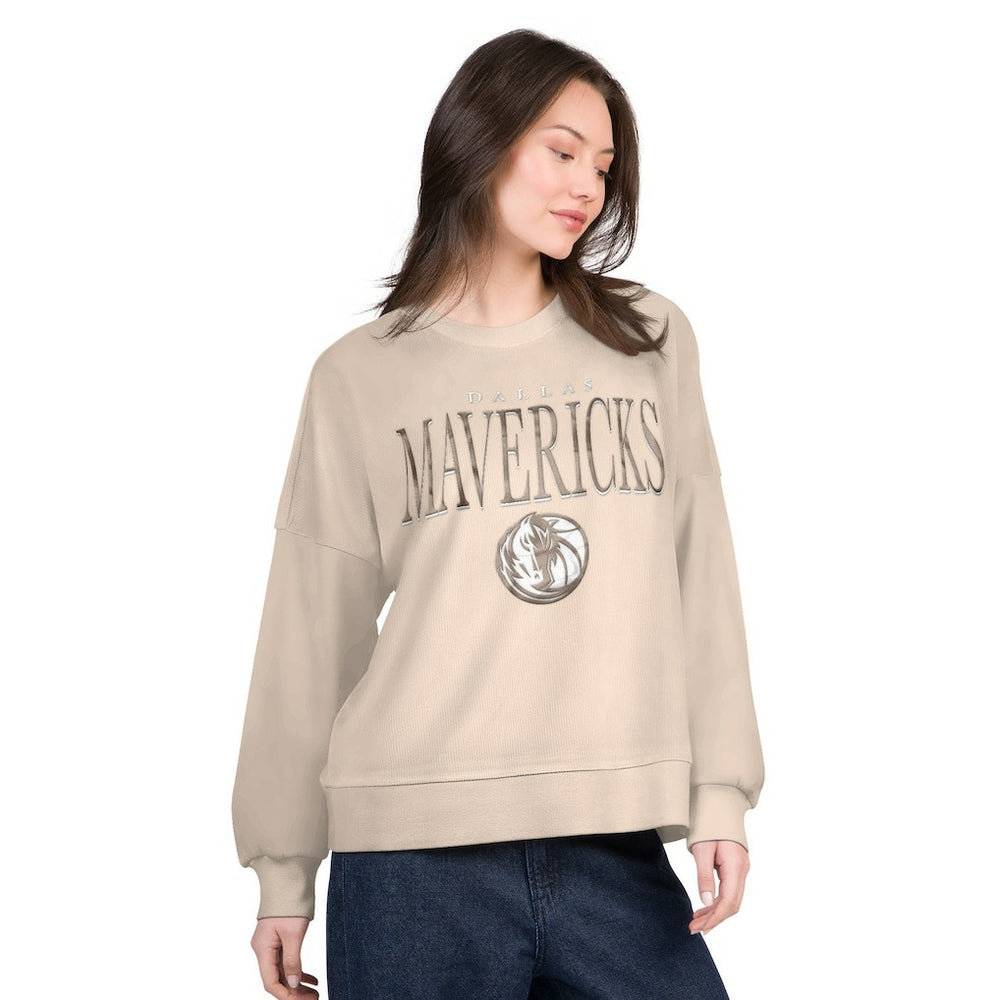 Dallas Mavericks G-III 4Her by Carl Banks Women's Oversized Vet II Sweatshirt Natural - NBA