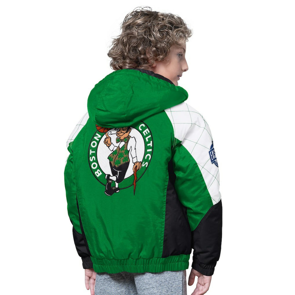Boston Celtics Starter Youth All Time Pro Jr. Full-Zip Hoodie Jacket Kelly Green/Black - NBA