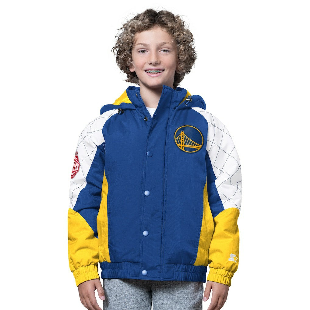 Golden State Warriors Starter Youth All Time Pro Jr. Full-Zip Hoodie Jacket Royal/Gold - NBA