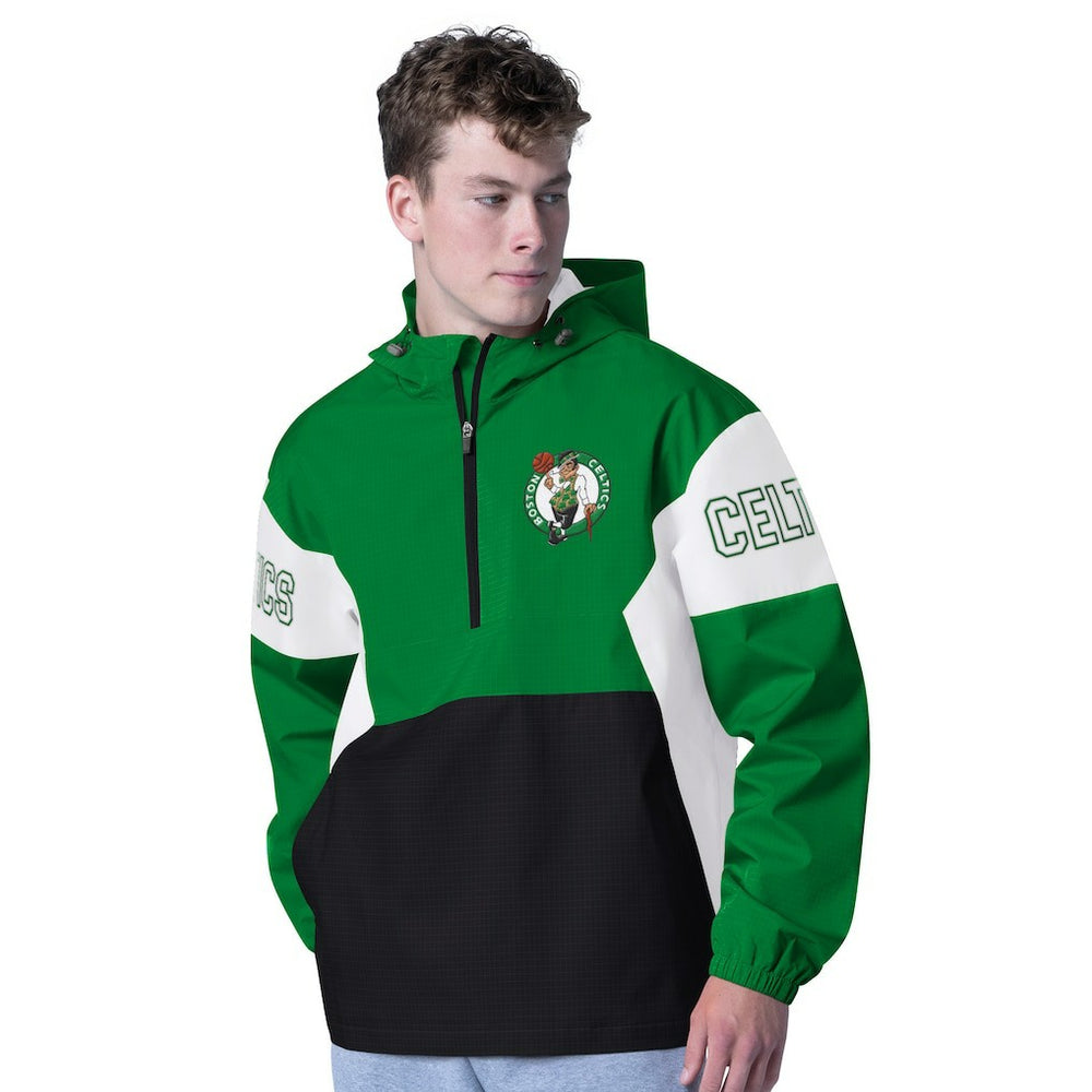 Boston Celtics G-III Sports by Carl Banks Tailgate Half-Zip Hoodie Kelly Green/Black - NBA