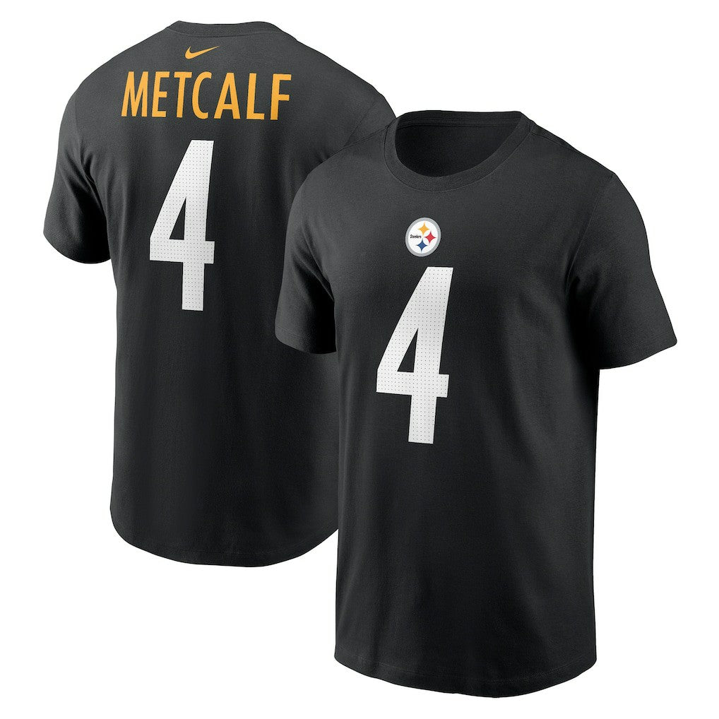 DK Metcalf Pittsburgh Steelers Name & Number T-Shirt Black | Nike for Sale