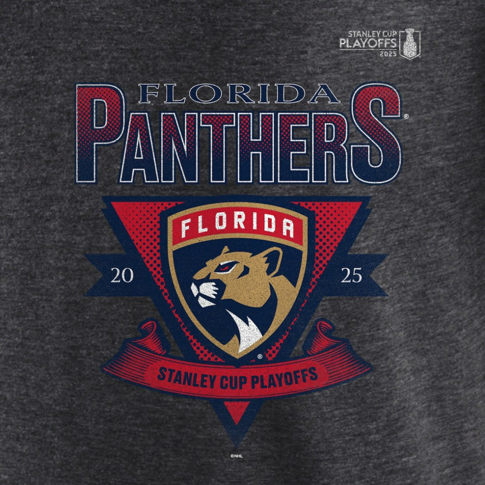 Florida Panthers Fanatics 2025 Stanley Cup Playoffs Crossbar Tri-Blend T-Shirt - Heather Charcoal - NHL