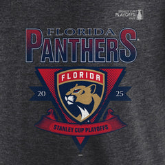 Florida Panthers Fanatics 2025 Stanley Cup Playoffs Crossbar Tri-Blend T-Shirt - Heather Charcoal - NHL