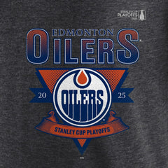 Edmonton Oilers Fanatics 2025 Stanley Cup Playoffs Crossbar Tri-Blend T-Shirt - Heather Charcoal - NHL