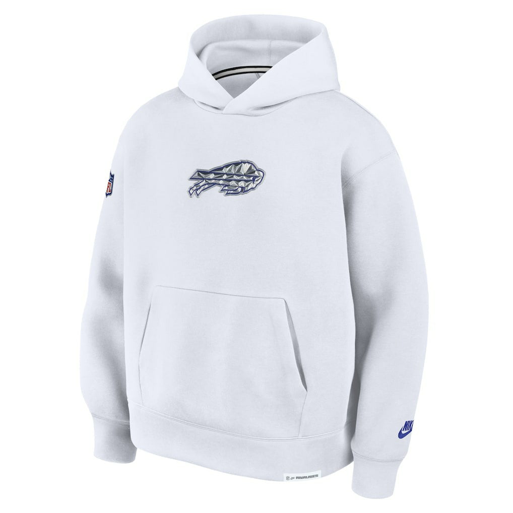 Buffalo Bills 2025 Rivalries Collection Oversized Tech Fleece Hoodie White | Nike for Sale