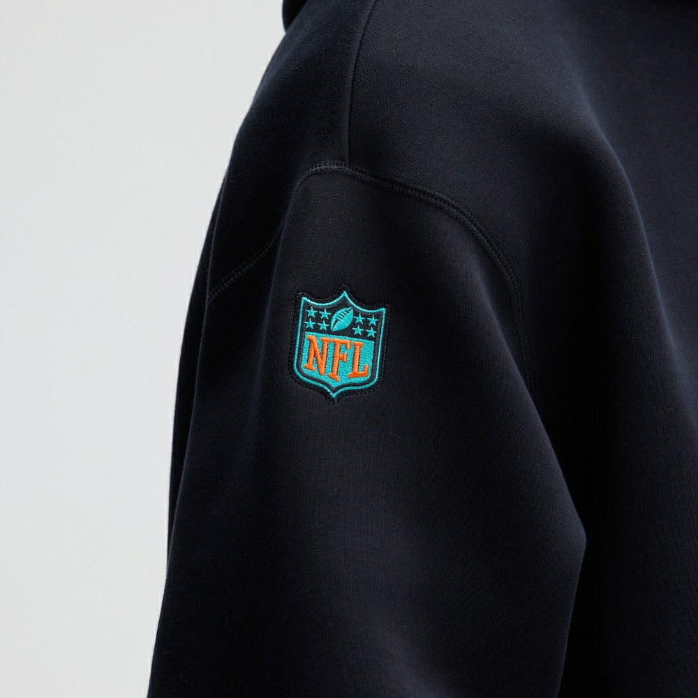 Miami Dolphins 2025 Rivalries Collection Oversized Tech Fleece Hoodie Pitch Blue | Nike for Sale