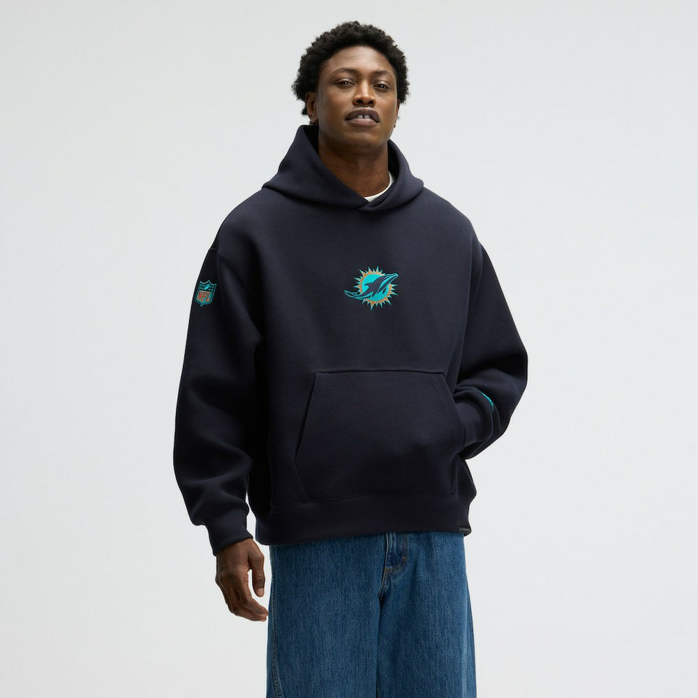 Miami Dolphins 2025 Rivalries Collection Oversized Tech Fleece Hoodie Pitch Blue | Nike for Sale