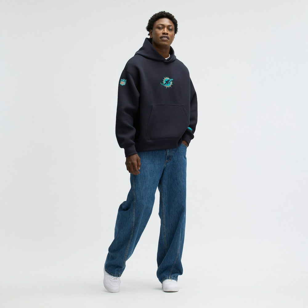 Miami Dolphins 2025 Rivalries Collection Oversized Tech Fleece Hoodie Pitch Blue | Nike for Sale