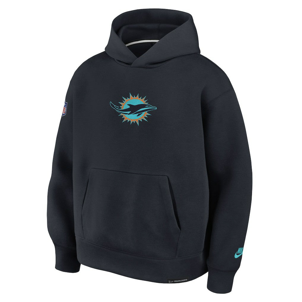 Miami Dolphins 2025 Rivalries Collection Oversized Tech Fleece Hoodie Pitch Blue | Nike for Sale