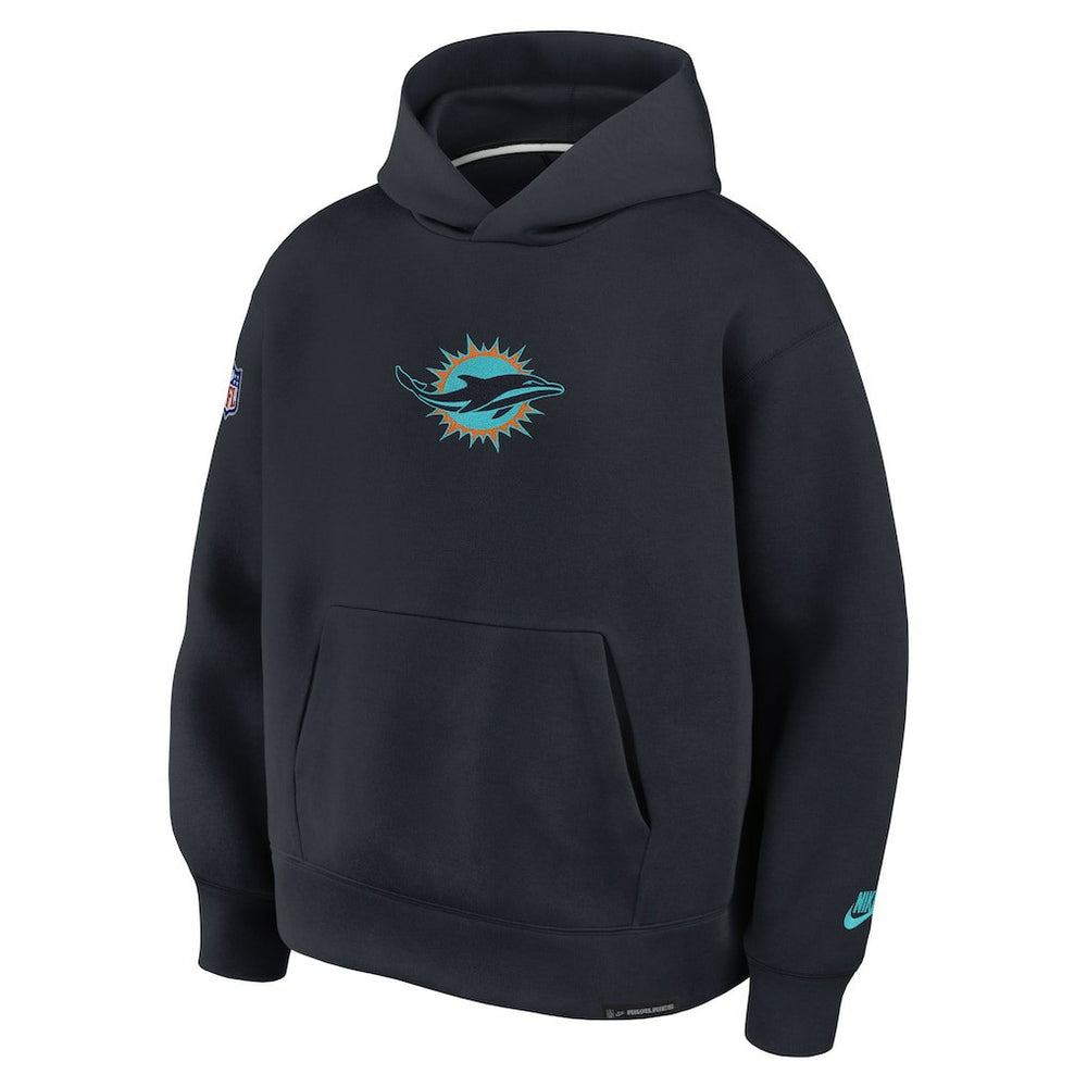 Miami Dolphins 2025 Rivalries Collection Oversized Tech Fleece Hoodie Pitch Blue | Nike for Sale
