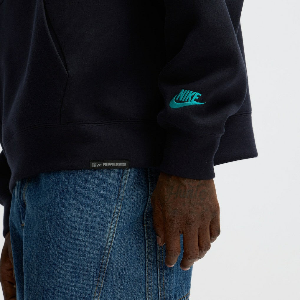 Miami Dolphins 2025 Rivalries Collection Oversized Tech Fleece Hoodie Pitch Blue | Nike for Sale