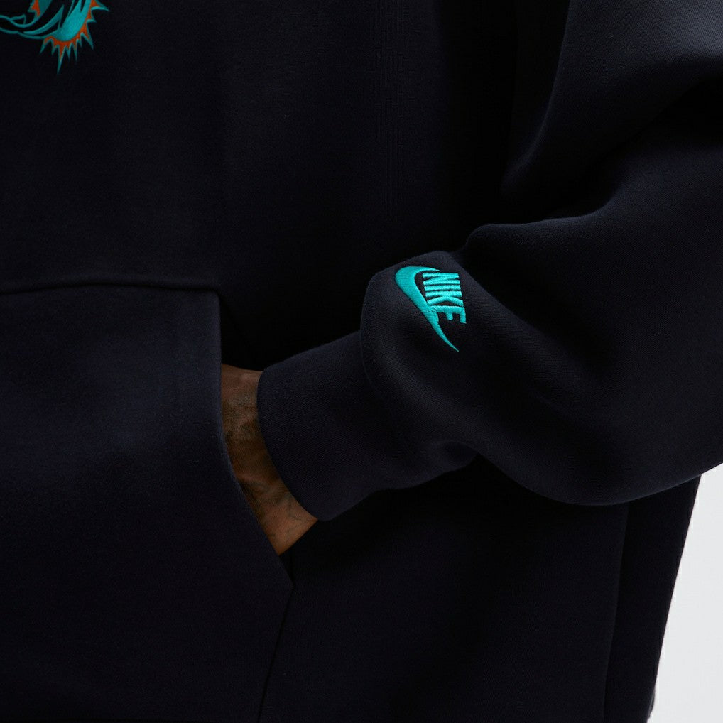 Miami Dolphins 2025 Rivalries Collection Oversized Tech Fleece Hoodie Pitch Blue | Nike for Sale