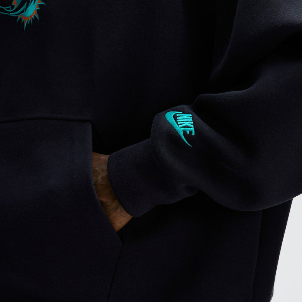 Miami Dolphins 2025 Rivalries Collection Oversized Tech Fleece Hoodie Pitch Blue | Nike for Sale