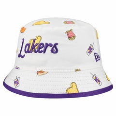 Los Angeles Lakers Team Cheer Reversible Bucket Hat White - NBA