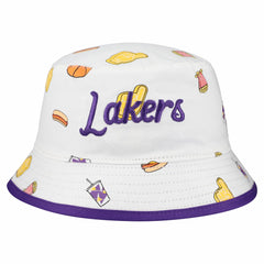 Los Angeles Lakers Team Cheer Reversible Bucket Hat White - NBA