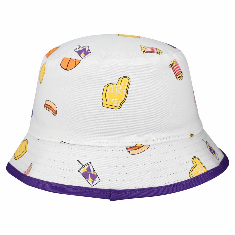 Los Angeles Lakers Team Cheer Reversible Bucket Hat White - NBA