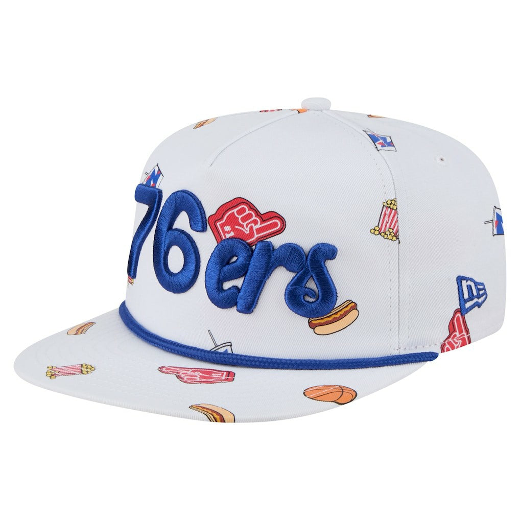 Philadelphia 76ers Team Cheer Rope 19TWENTY Adjustable Hat White - NBA