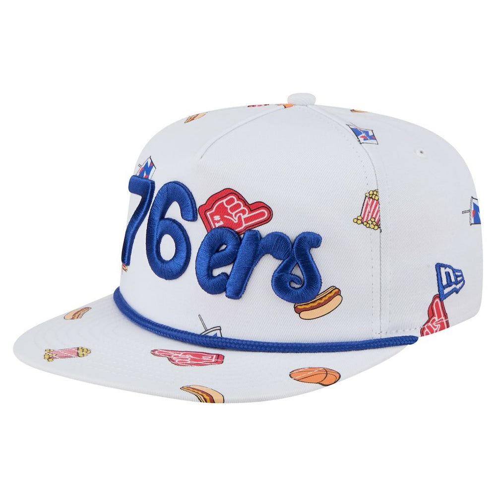 Philadelphia 76ers Team Cheer Rope 19TWENTY Adjustable Hat White - NBA