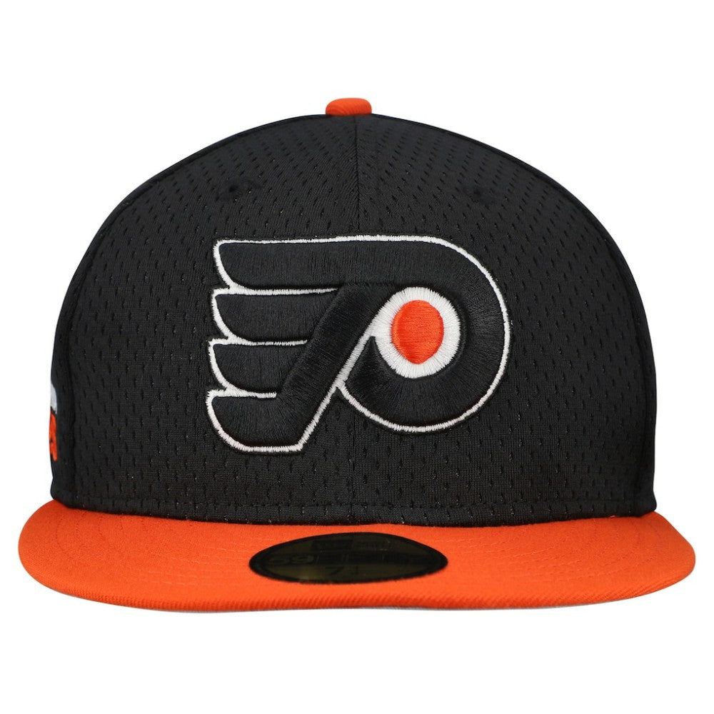 Philadelphia Flyers New Era Mesh Crown Two-Tone 59FIFTY Fitted Hat - Black/Orange - NHL