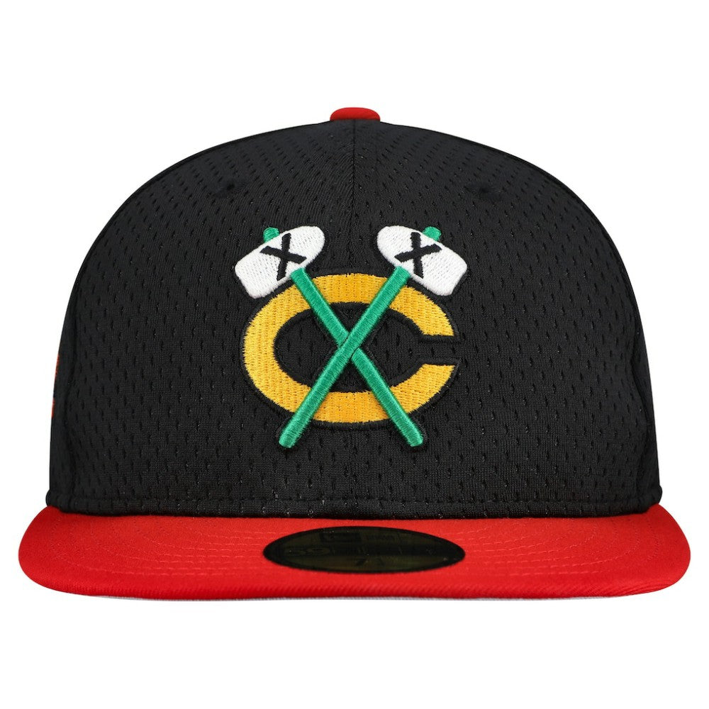 Chicago Blackhawks New Era Mesh Crown Two-Tone 59FIFTY Fitted Hat - Black/Red - NHL