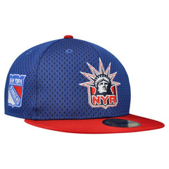 New York Rangers New Era Mesh Crown Two-Tone 59FIFTY Fitted Hat - Blue/Red - NHL