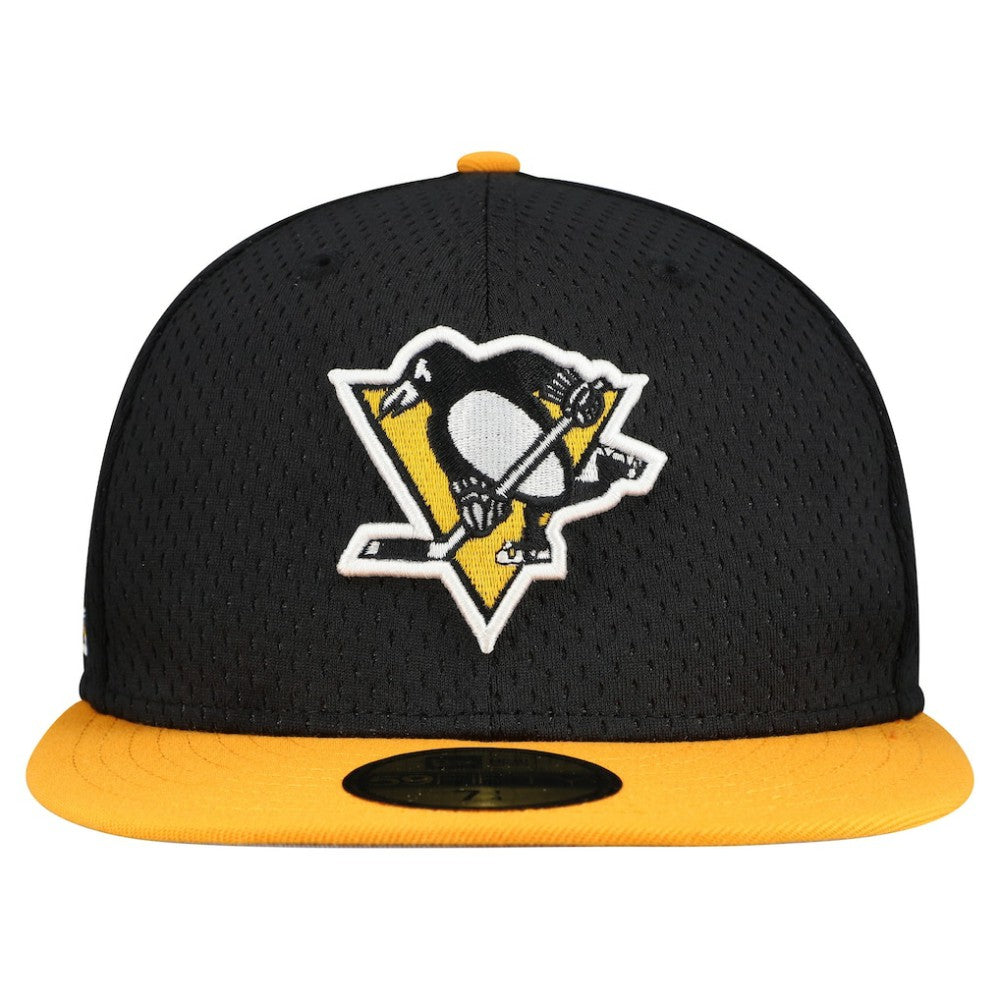 Pittsburgh Penguins New Era Mesh Crown Two-Tone 59FIFTY Fitted Hat - Black/Gold - NHL