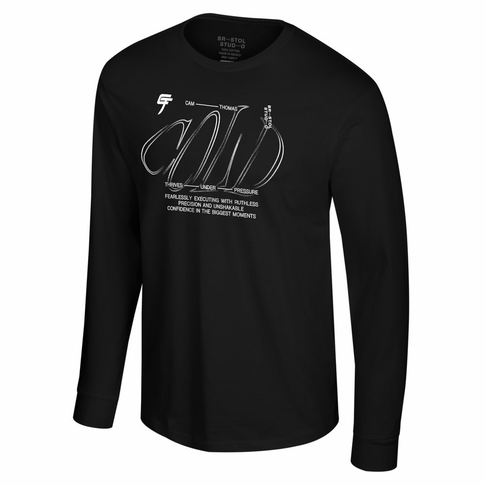 Cam Thomas Brooklyn Nets Bristol Studio Unisex Stadium Essentials Long Sleeve T-Shirt Black - NBA