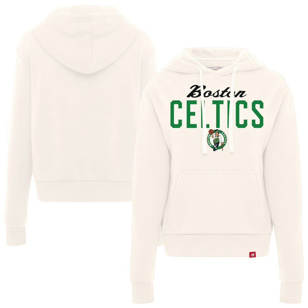 Boston Celtics Sportiqe Women's Ava Boxy Tri-Blend Pullover Hoodie Cream - NBA