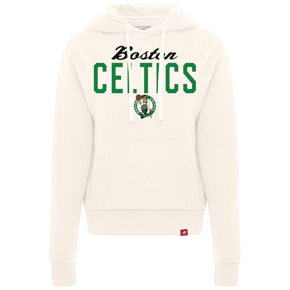 Boston Celtics Sportiqe Women's Ava Boxy Tri-Blend Pullover Hoodie Cream - NBA