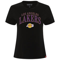 Los Angeles Lakers Sportiqe Women's Arcadia Boxy T-Shirt Black - NBA